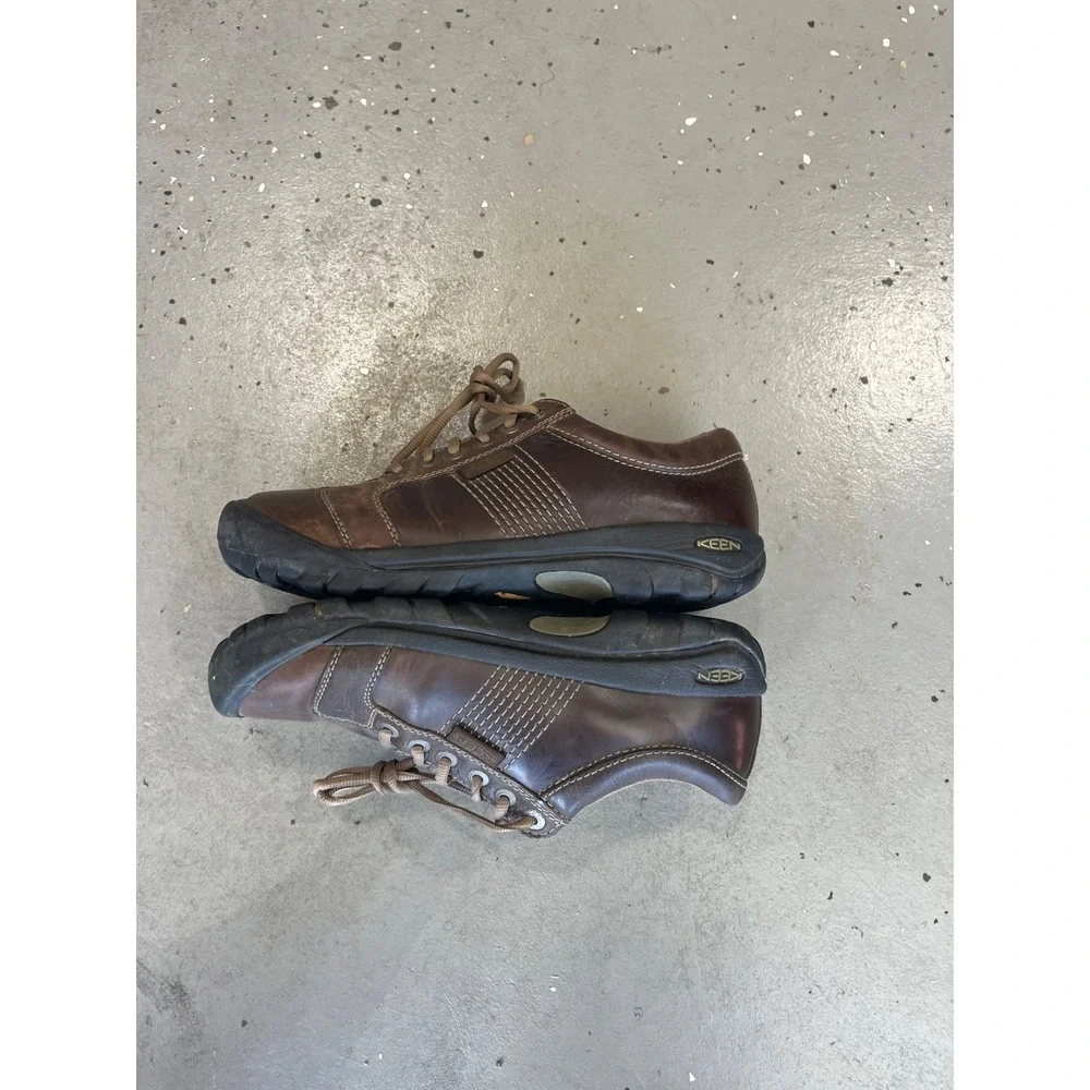 Keen Austin Shoes Mens 9.5 Brown Leather Water Resistant Lace Up Cushioned